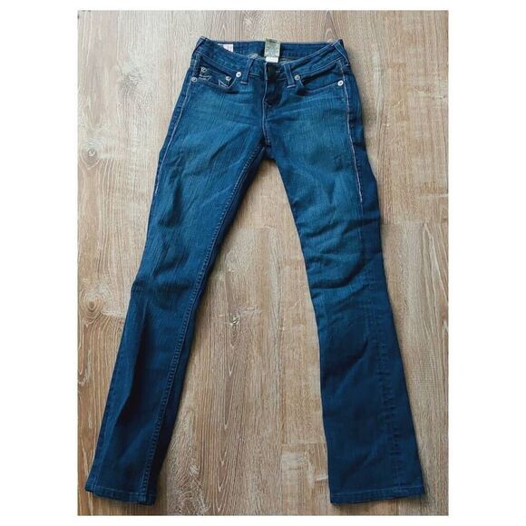True ReligionāTori Boot Cut Jeans Dark Wash Size 25 Made in USA Y2K - Picture 3 of 9